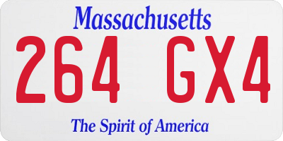 MA license plate 264GX4