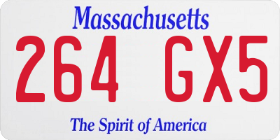 MA license plate 264GX5