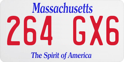 MA license plate 264GX6