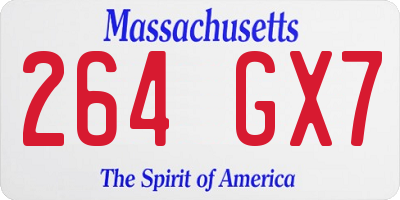 MA license plate 264GX7