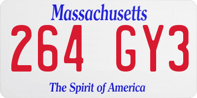 MA license plate 264GY3
