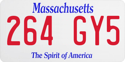 MA license plate 264GY5