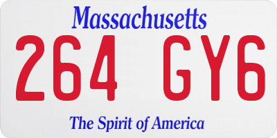 MA license plate 264GY6