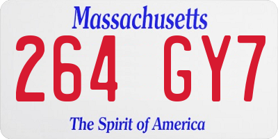 MA license plate 264GY7