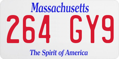 MA license plate 264GY9