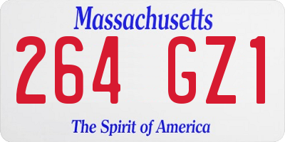 MA license plate 264GZ1