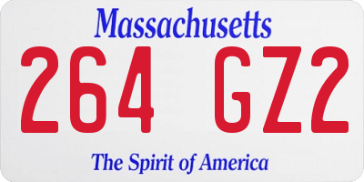 MA license plate 264GZ2