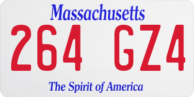 MA license plate 264GZ4