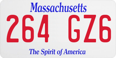 MA license plate 264GZ6