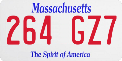 MA license plate 264GZ7