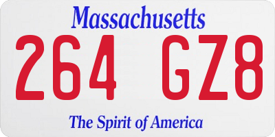 MA license plate 264GZ8