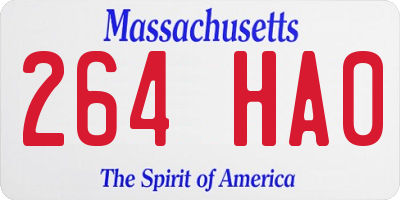 MA license plate 264HA0