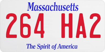 MA license plate 264HA2