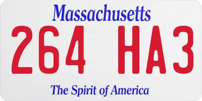 MA license plate 264HA3