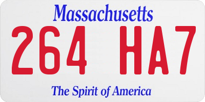 MA license plate 264HA7