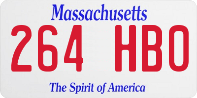 MA license plate 264HB0
