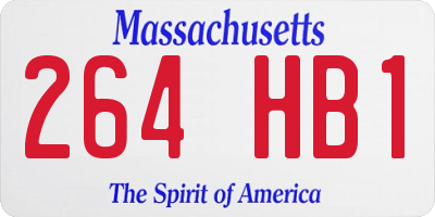 MA license plate 264HB1