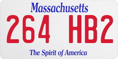 MA license plate 264HB2