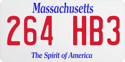 MA license plate 264HB3