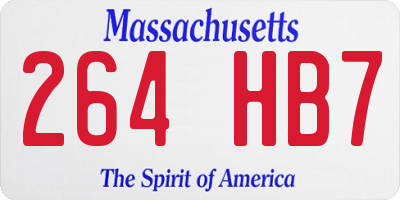 MA license plate 264HB7