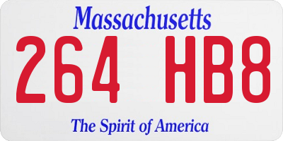 MA license plate 264HB8