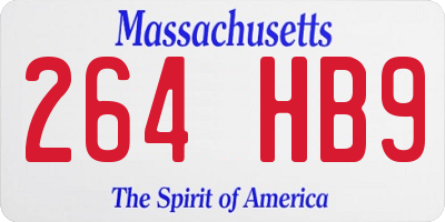 MA license plate 264HB9
