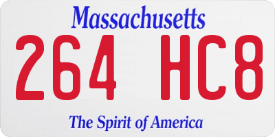 MA license plate 264HC8