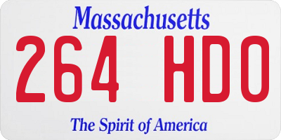 MA license plate 264HD0