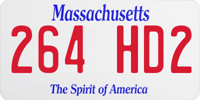 MA license plate 264HD2