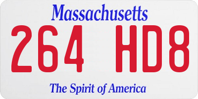 MA license plate 264HD8