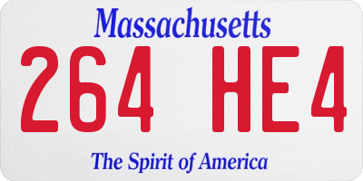MA license plate 264HE4