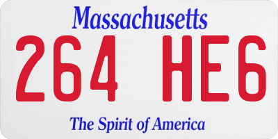 MA license plate 264HE6