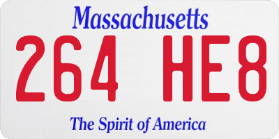 MA license plate 264HE8