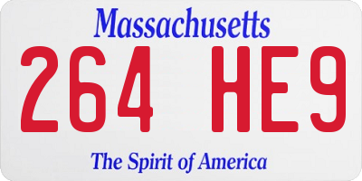 MA license plate 264HE9