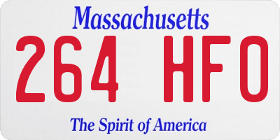 MA license plate 264HF0