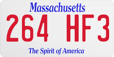 MA license plate 264HF3