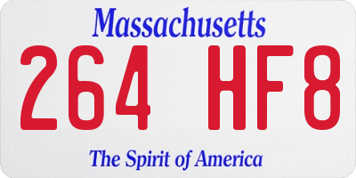 MA license plate 264HF8