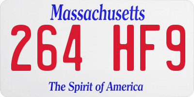 MA license plate 264HF9