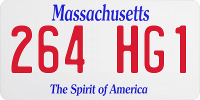MA license plate 264HG1