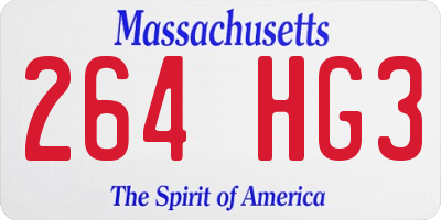 MA license plate 264HG3