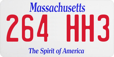 MA license plate 264HH3