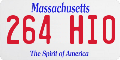 MA license plate 264HI0