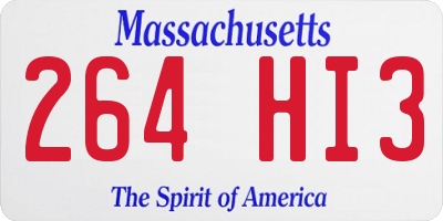 MA license plate 264HI3