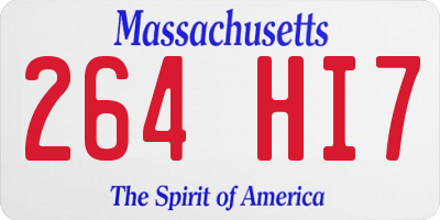MA license plate 264HI7