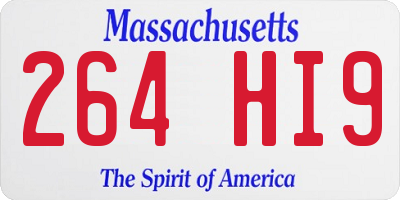 MA license plate 264HI9
