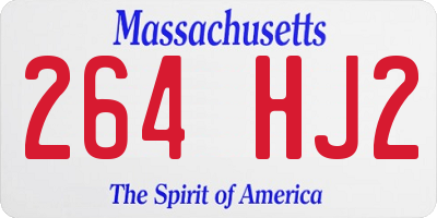 MA license plate 264HJ2