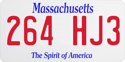 MA license plate 264HJ3