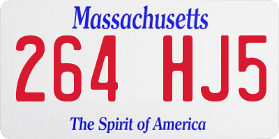 MA license plate 264HJ5