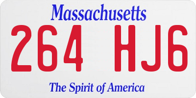 MA license plate 264HJ6