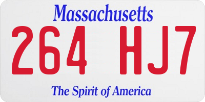 MA license plate 264HJ7